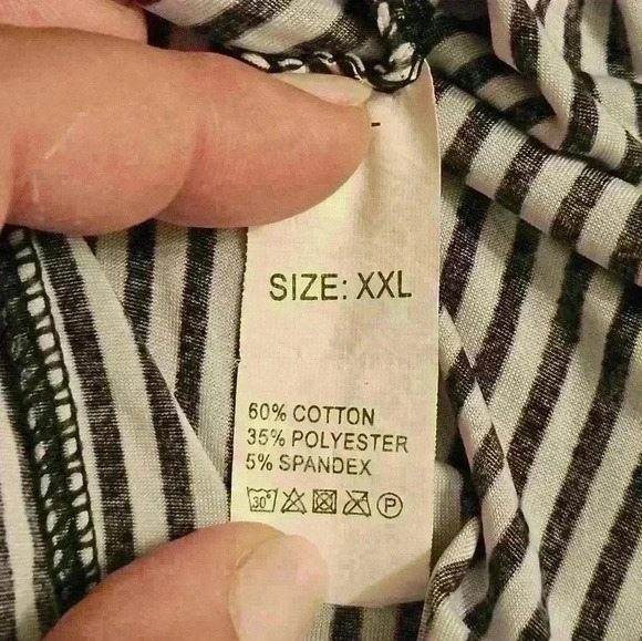 Cotton Blend Black and White Striped Pull-on Jogger Size L  EUC - Picture 10 of 10